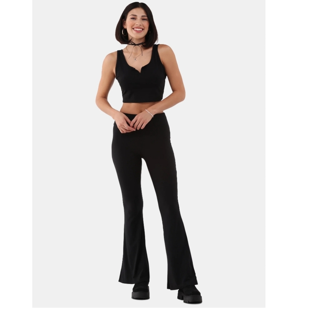 Black Soft Bell bottom Flare Pants